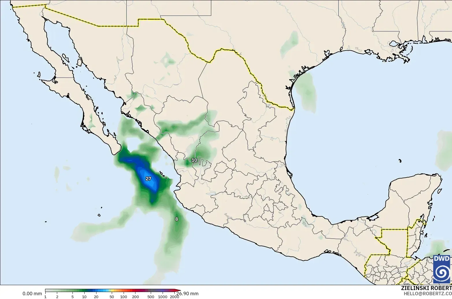 ICON model - Mexico, Precipitation Accumulation