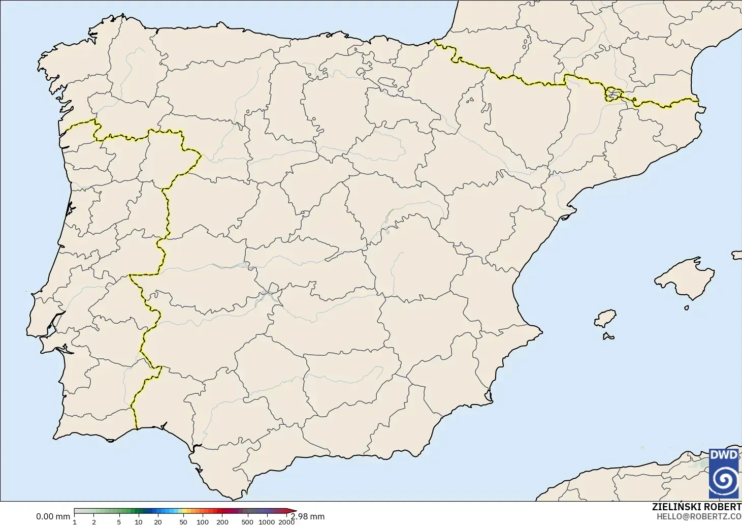 ICON model - Spain, Precipitation Accumulation