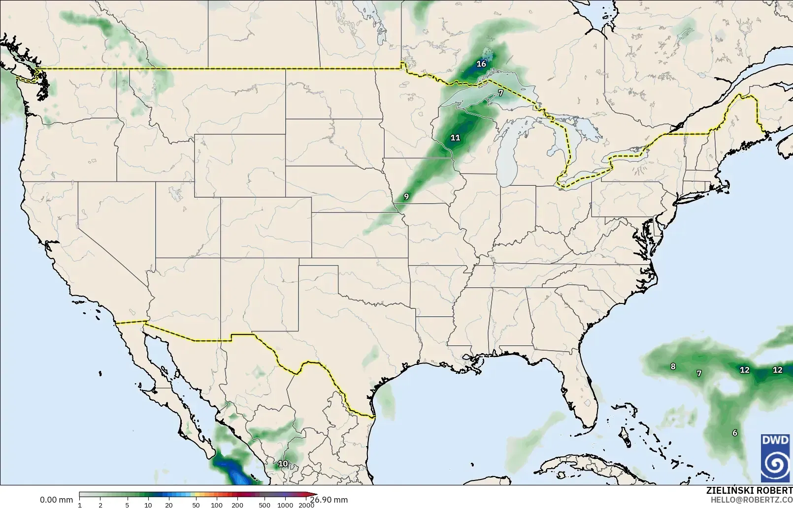 ICON model - United States, Precipitation Accumulation