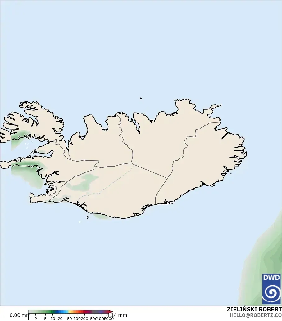 ICON model - Iceland, Precipitation Accumulation