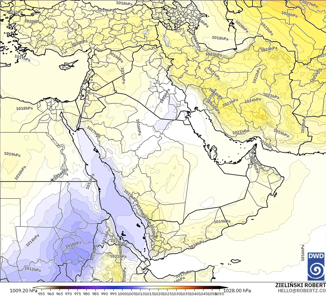 ICON model - Middle East, Pressure