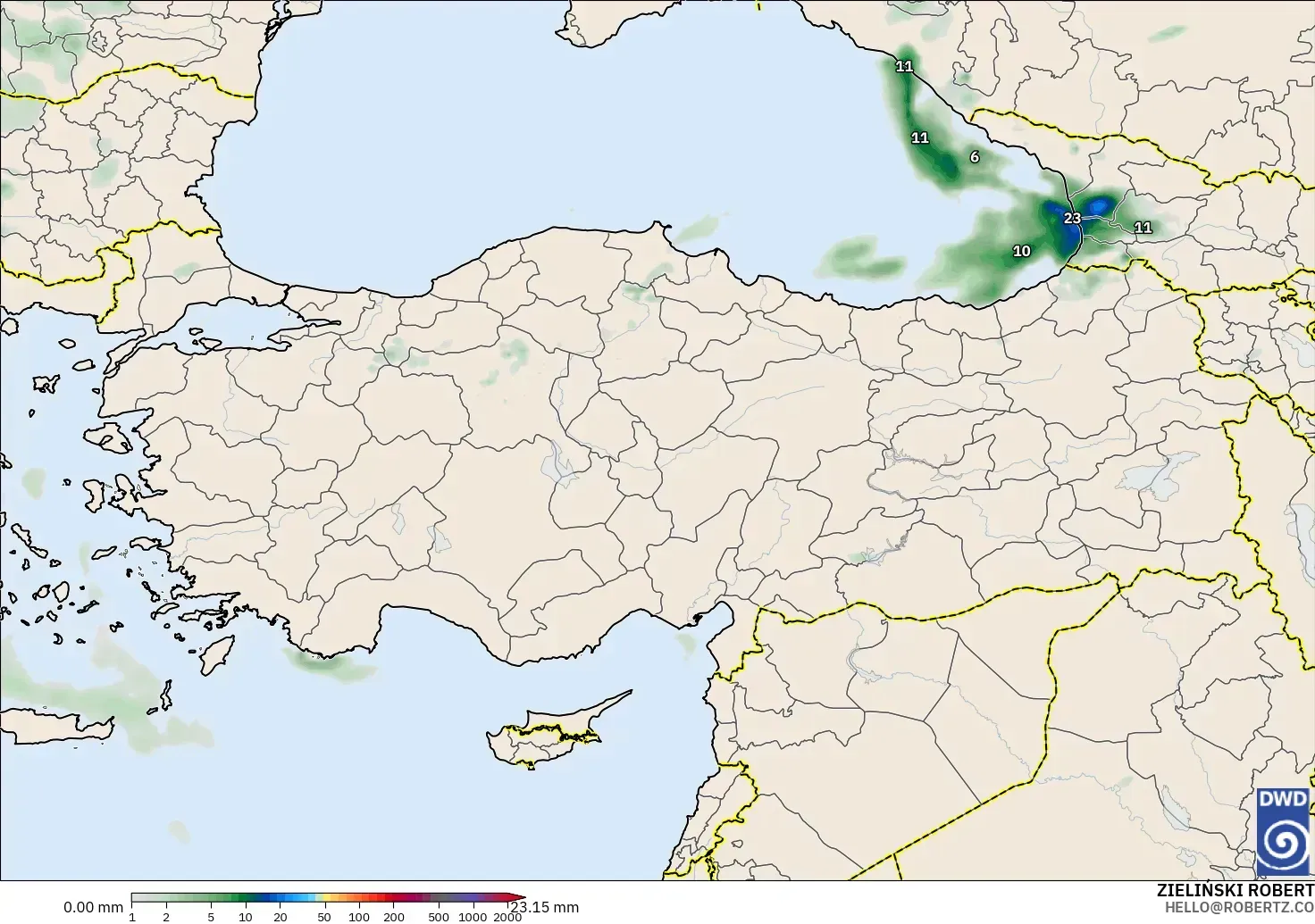 ICON model - Turkey, Precipitation Accumulation