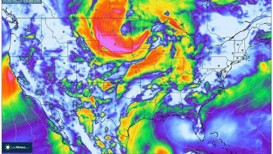 Gale Alert! 15 May 2025 — Powerful Wind Gusts Set to Rip Across Texas and the Central U.S. (GFS 0.25° Forecast)