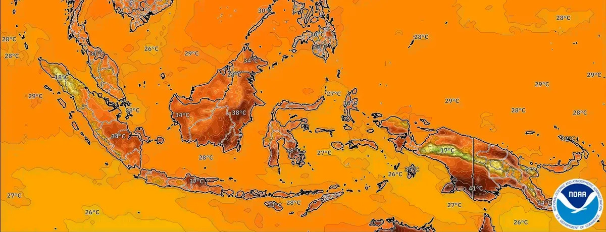Panas terik mencapai 37 °C. Hujan lebat menyusul jelang akhir pekan. Malam tetap hangat.
